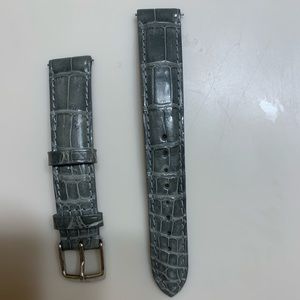 16 mm genuine alligator gray Michele watch band